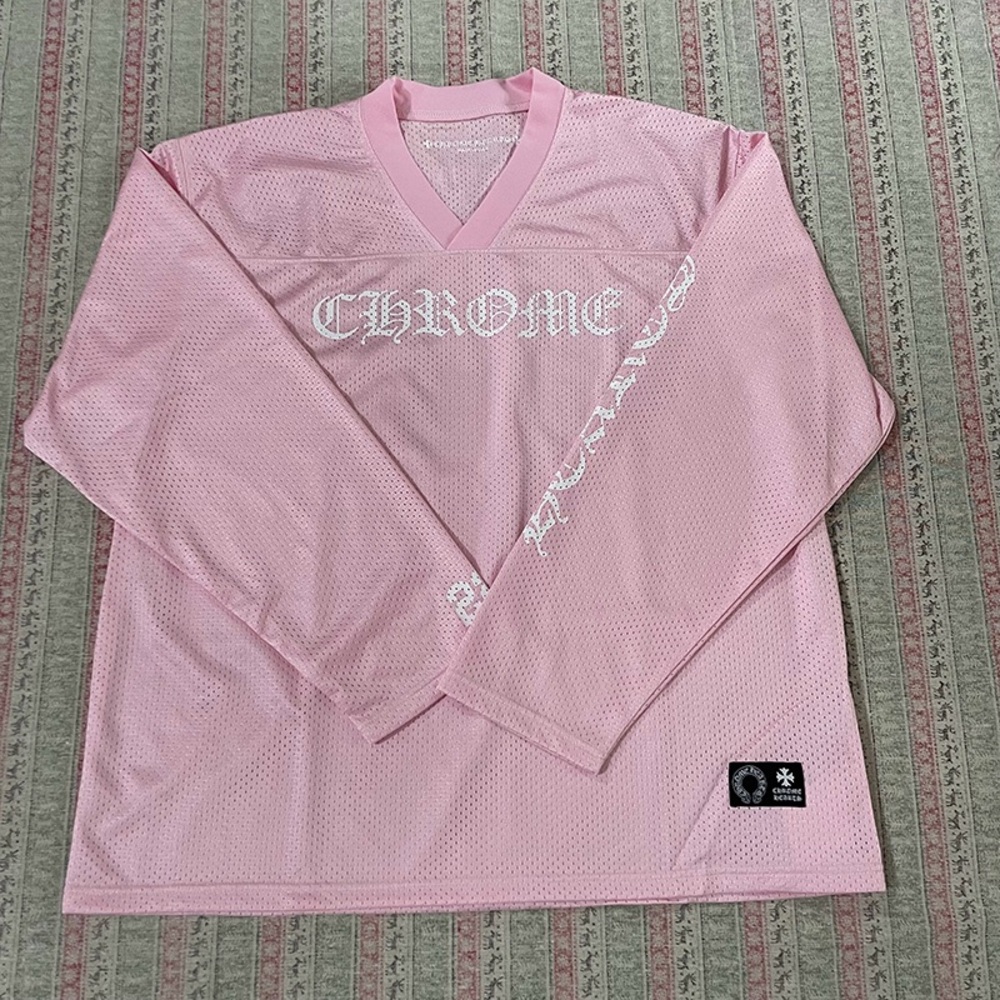 Chrome Hearts Mesh Pink Short Sleeve Jersey